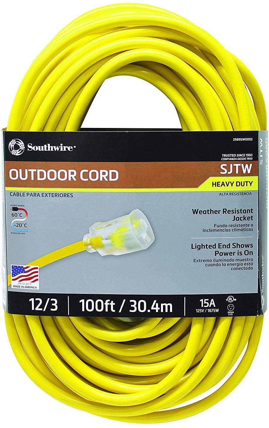 Qty.100 #02589 (100') 12/3 Extension Cords