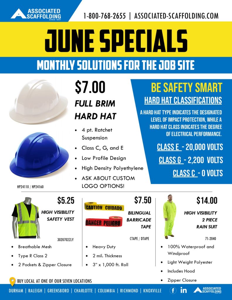 June scaffolding equipment specials