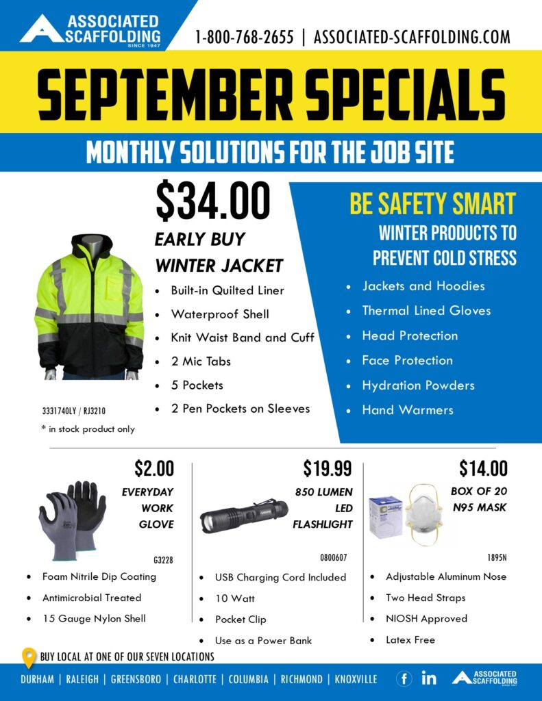 safety jacket, gloves, flashlight, n95 mask